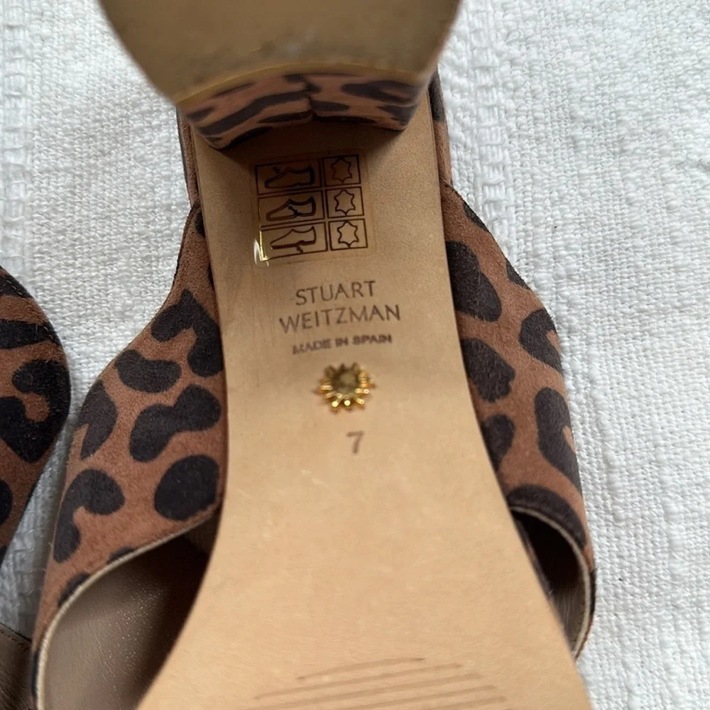 Sold on eBay Stuart Weitzman Animal Print Suede Sandals, Size 7, like new - Picture 6 of 8